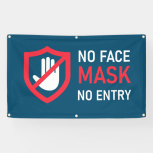 Banderoles Aucune entrée de masque de visage