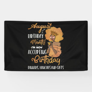 Banderoles August It's My Birthday Black August Leo Virgo