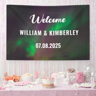 Banderoles Aurora Borealis Northern Lights Mariage vert