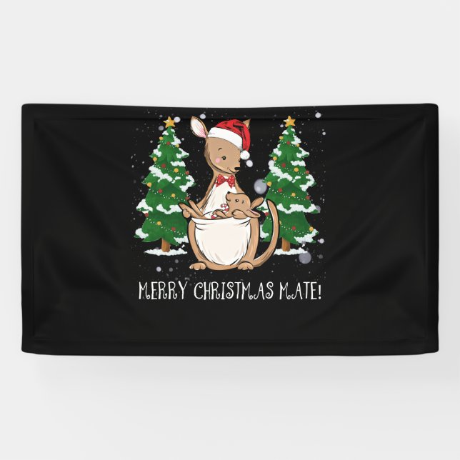 Banderoles Australie Joyeux Noël Mate Kangaroo (Horizontal)