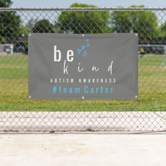 Banderoles autism awareness be kind blue #team name custom 