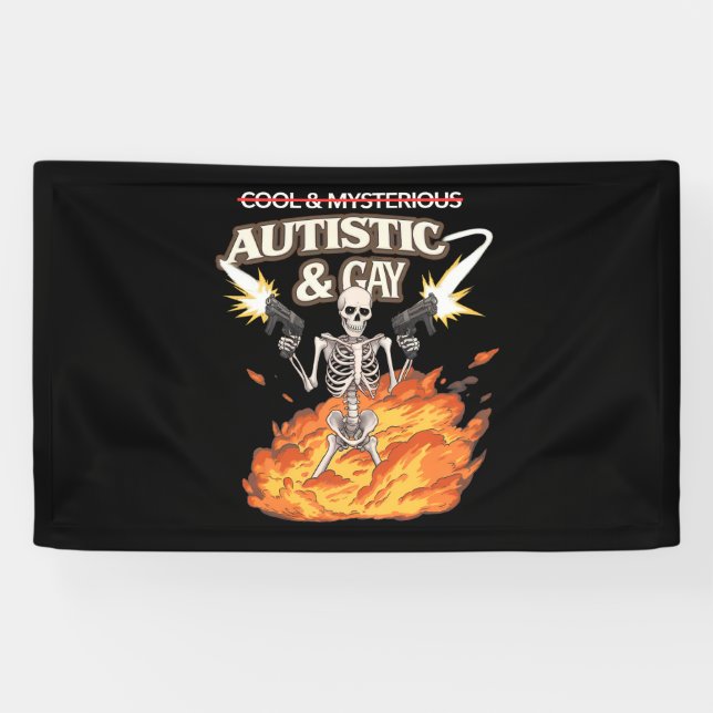Banderoles Autistique et Squelette Gay Sensibilisation sur l' (Horizontal)