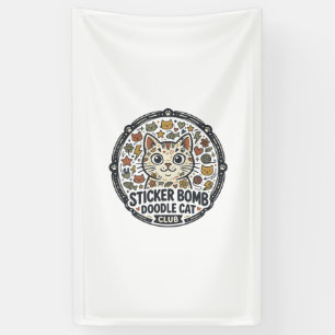 Banderoles Autocollant Bombe Dessin Animé Chat POD Vector Art