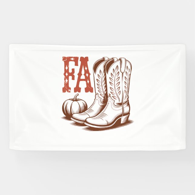 Banderoles Automne Automne Cowgirl Citrouille (Horizontal)