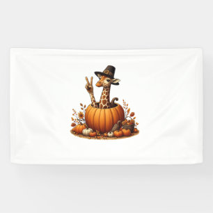 Banderoles Automne Citrouille Automne Giraffe Thanksgiving Fe
