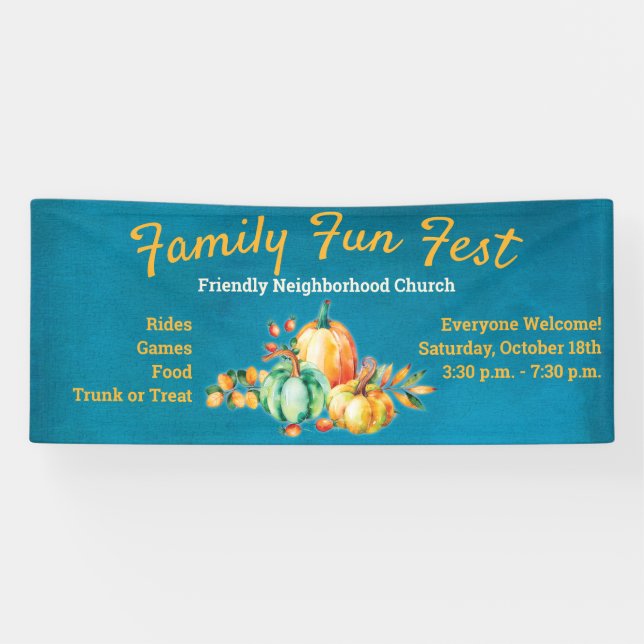 Banderoles Automne Moisson Automne Fun Fun Family Fun Festiva (Horizontal)