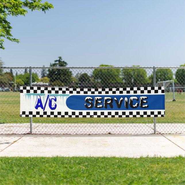 Banderoles Automotive Shop A/C Service Climatiseur Grand (En situation)
