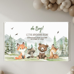 Banderoles Aventure Commence Animaux de la Forêt Baby Shower