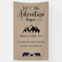 Aventure commence Rustic Kraft Baby shower Bienven