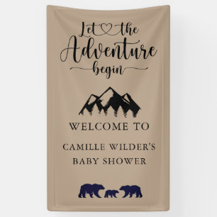 Banderoles Aventure commence Rustic Kraft Baby shower Bienven