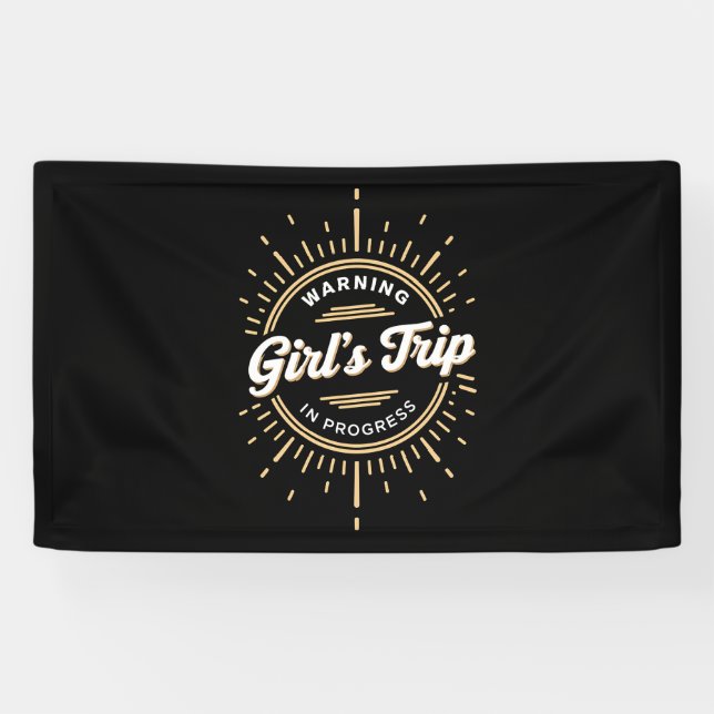 Banderoles Avertissement Voyage de Filles en Cours Vacances d (Horizontal)