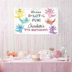 Banderoles Axolotl Kids Cute Salamander Anniversaire