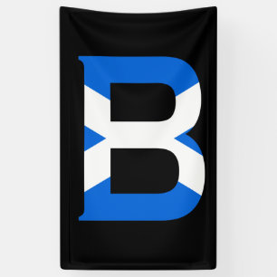 Banderoles B Monogramme superposé sur le drapeau écossais (v)
