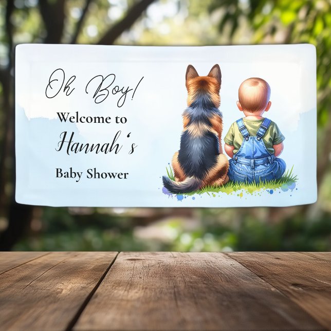 Banderoles Baby Boy et son Baby shower de chiot berger allema (Créateur téléchargé)