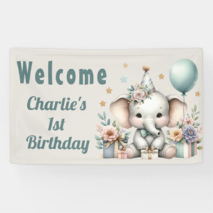 Banderoles Baby Elephant 1er anniversaire