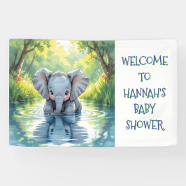 Banderoles Baby Elephant Themed Personalized Birthday Party