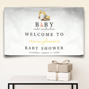 Banderoles Baby en construction Baby shower Welcome Yard