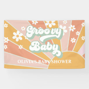 Banderoles Baby Groovy Rétro Soleil Fête de Naissance Daisy