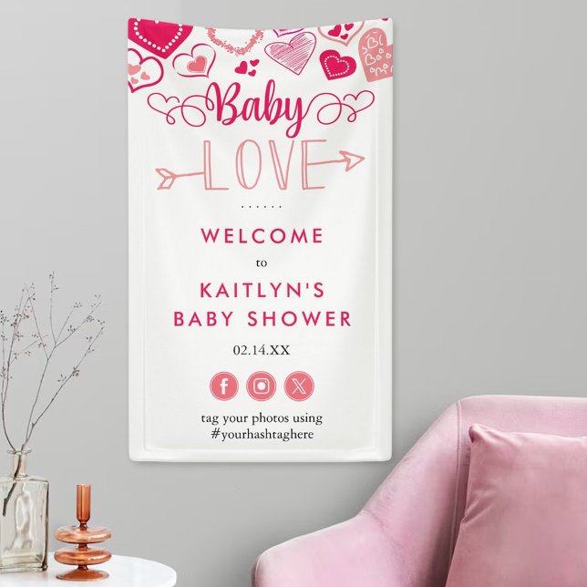 Banderoles "Baby Love" Valentine's Day Baby Shower Welcome (Créateur téléchargé)