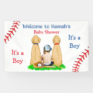 Banderoles Baby shower à thème 2 laboratoires et bébé