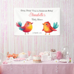 Banderoles Baby shower À Thème Oiseau Mignonne Aquarelle