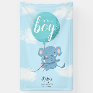 Banderoles Baby shower à thème Whimsical Blue Elephant