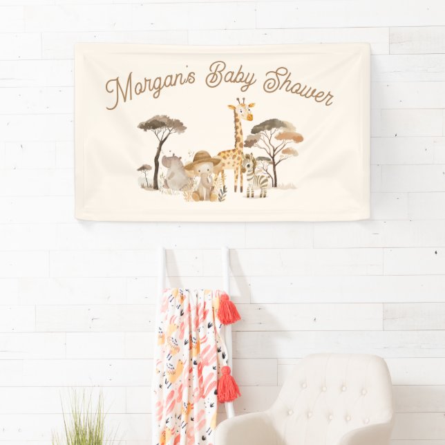 Banderoles Baby shower animalier sauvage (En situation)
