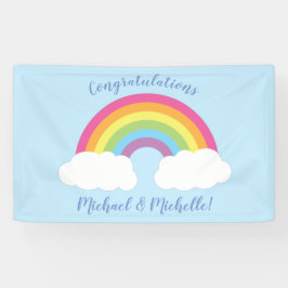 Banderoles Baby shower arc-en-ciel
