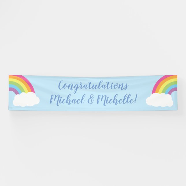Banderoles Baby shower arc-en-ciel (Horizontal)