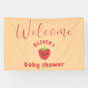 Banderoles Baby shower aux fraises Little Cutie
