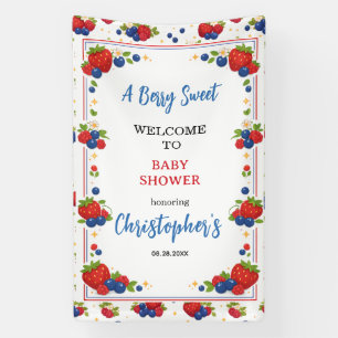 Banderoles Baby Shower aux Fraises Myrtille et Baies Douces