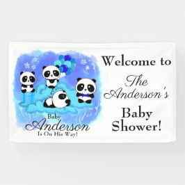Banderoles Baby shower Baby Boy Pandas