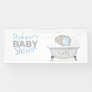 Banderoles Baby shower bébé éléphant bulle  garçon de bain