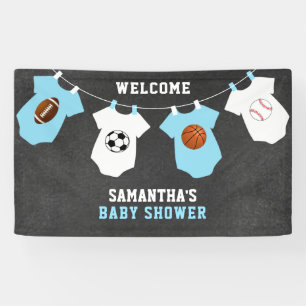 Banderoles Baby shower bienvenu de GARÇON de thème de sport