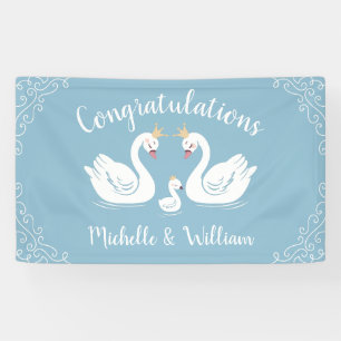 Banderoles Baby shower Blue Boy Swan