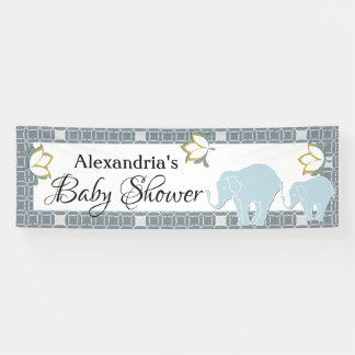 Banderoles Baby shower Blue Elephant Boy