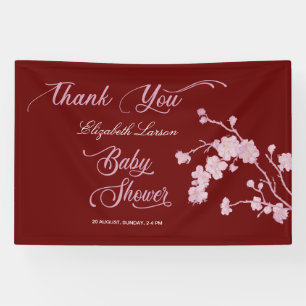 Banderoles Baby shower Bourgogne Sakura Cherry Blossoms