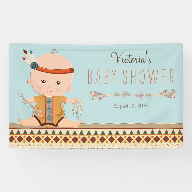 Banderoles Baby shower Boy Tribal Boy de Boho (Horizontal)