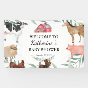 Banderoles Baby shower Campagnard Sur La Ferme En Arrière-Pla