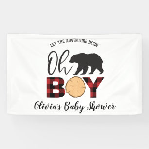 Banderoles Baby Shower Carreaux Ours Buffalo