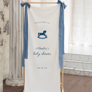 Banderoles Baby shower Cheval à bascule personnalisé