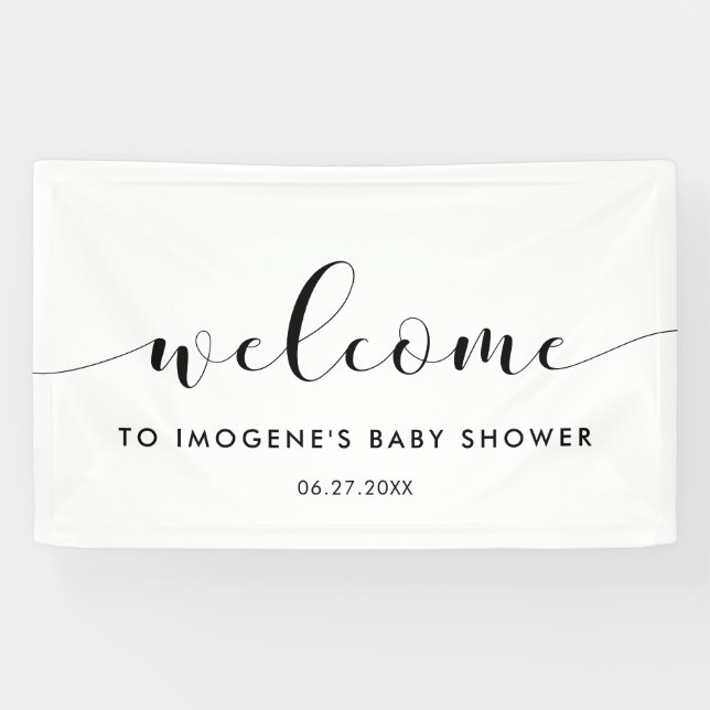 Banderoles Baby shower chic élégant Accueil (Horizontal)