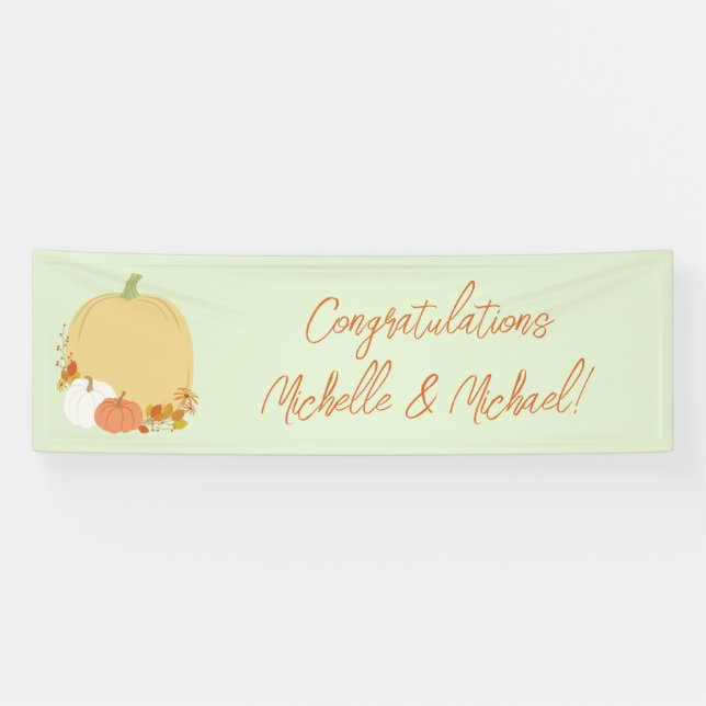 Banderoles Baby shower Citrouille d'automne (Horizontal)