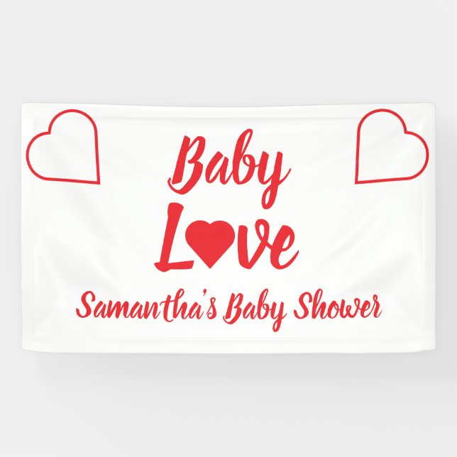 Banderoles Baby shower Coeur Amour Bébé (Horizontal)