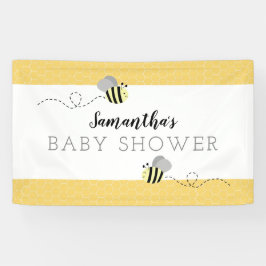 Banderoles Baby shower d'abeilles gris