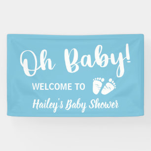 Banderoles Baby shower d'accueil Oh Baby Boy Blue
