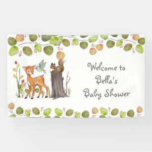 Banderoles Baby shower d'animaux de région boisée de