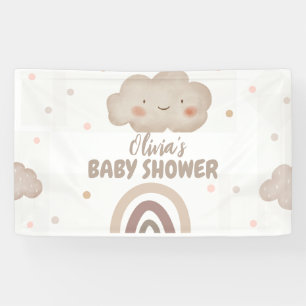 Banderoles Baby shower d'aquarelle beige