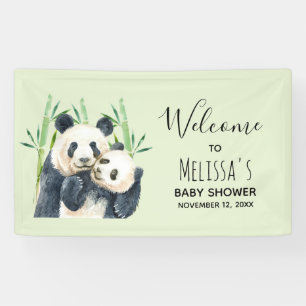 Banderoles Baby shower d'aquarelle Cute Panda Ours Cuddin