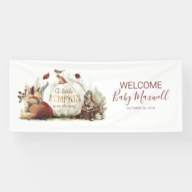 Banderoles Baby shower d'automne du Citrouille Fairy Tale (Horizontal)